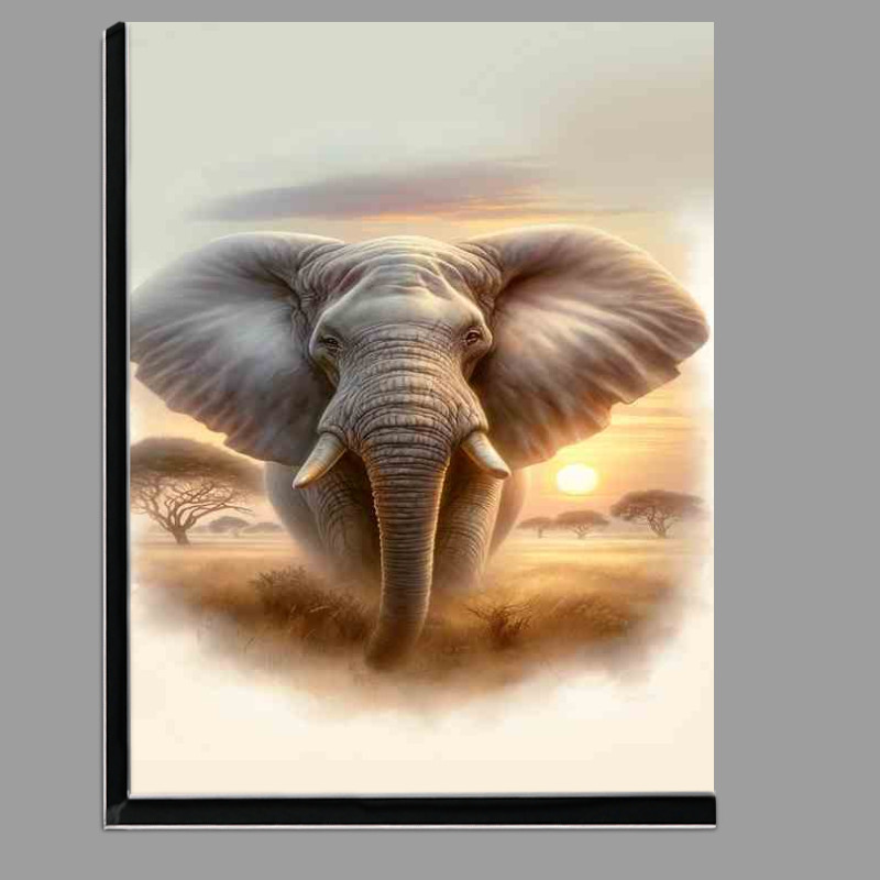 Buy Di-Bond : (Graceful Elephant Serene Savannah Sunrise)