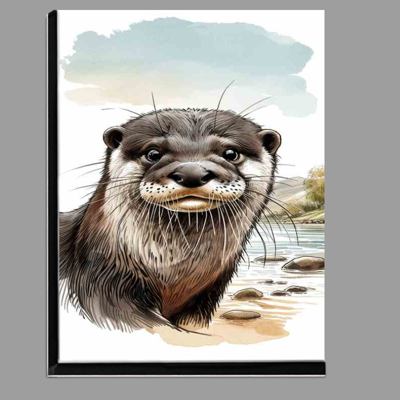 Buy Di-Bond : (Playful Otter in Riverside Habitat)