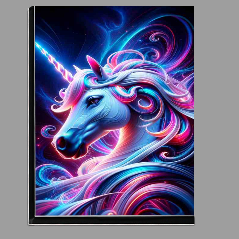 Buy Di-Bond : (A magical unicorn head kaleidoscope of neon colors)