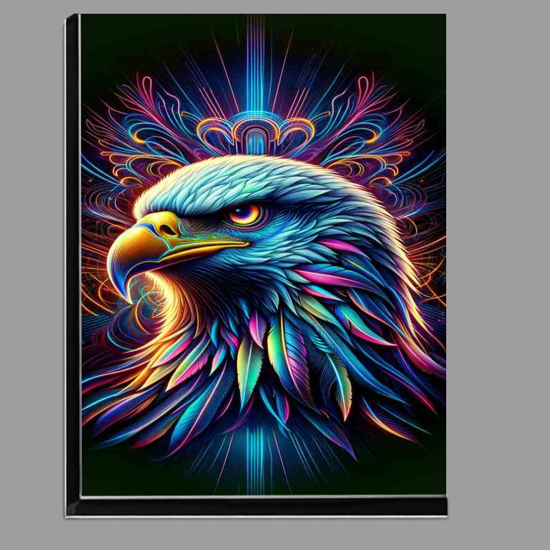 Buy Di-Bond : (A majestic eagles head in a neon digital art style)