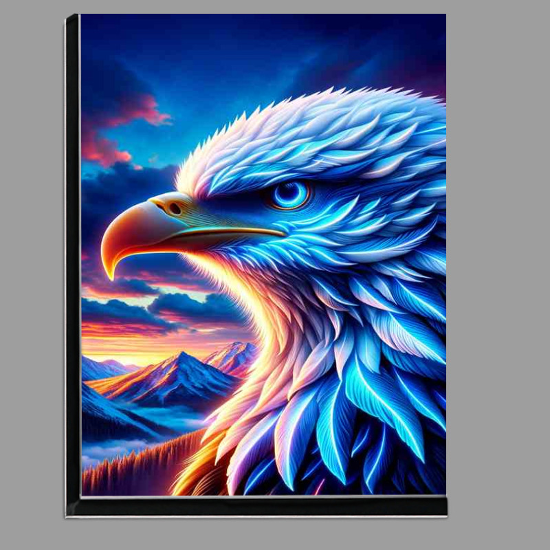 Buy Di-Bond : (A majestic eagles head, with neon blue and white tones)