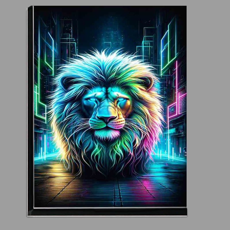 Buy Di-Bond : (A majestic lion with a neon cyberpunk twist)