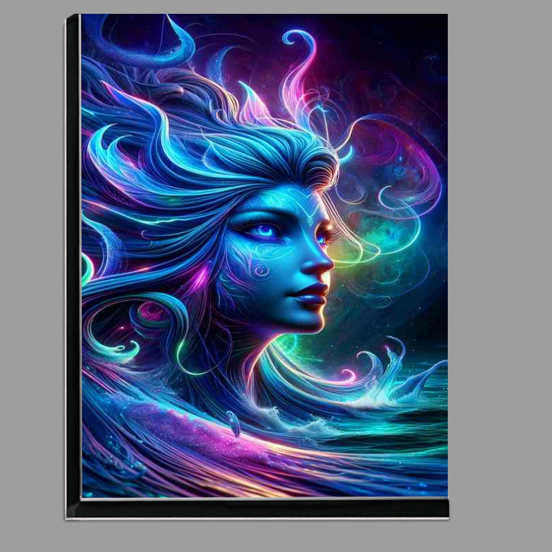 Buy Di-Bond : (A mythical siren head glowing with surreal neon colors)