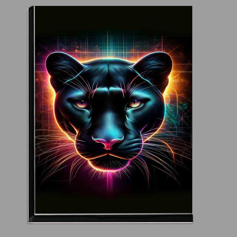 Buy Di-Bond : (A sleek panthers head in neon art mysterious allure)