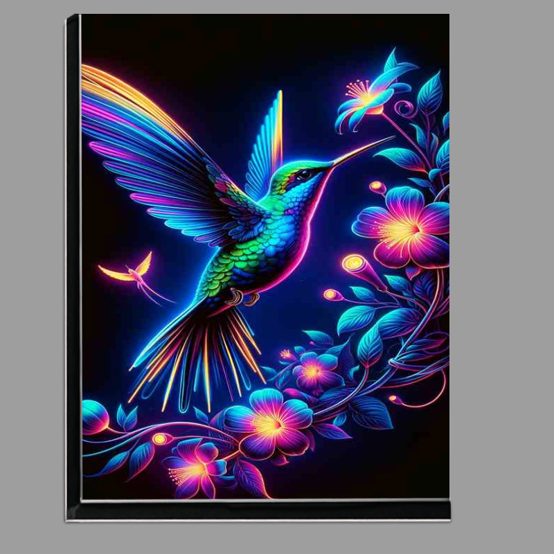 Buy Di-Bond : (Hummingbird in flight depicted in a neon art style)