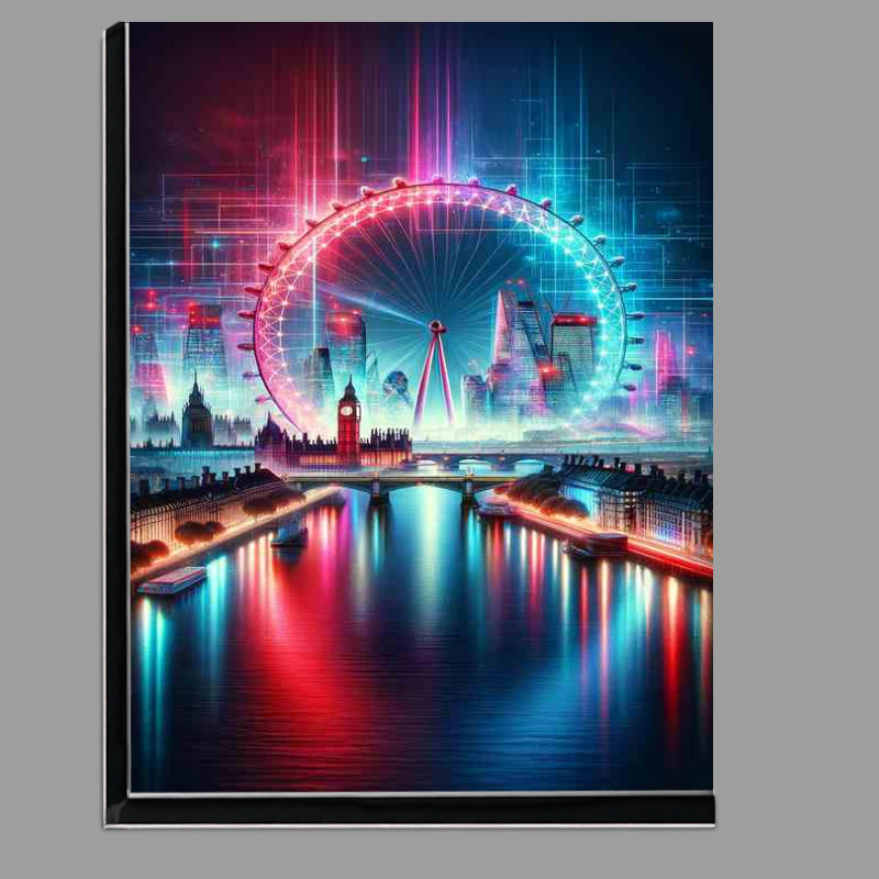 Buy Di-Bond : (London skyline aglow with radiant neon colors)