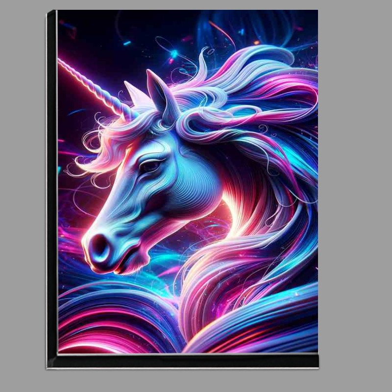Buy Di-Bond : (Unicorn head bathed in a kaleidoscope of neon colors)