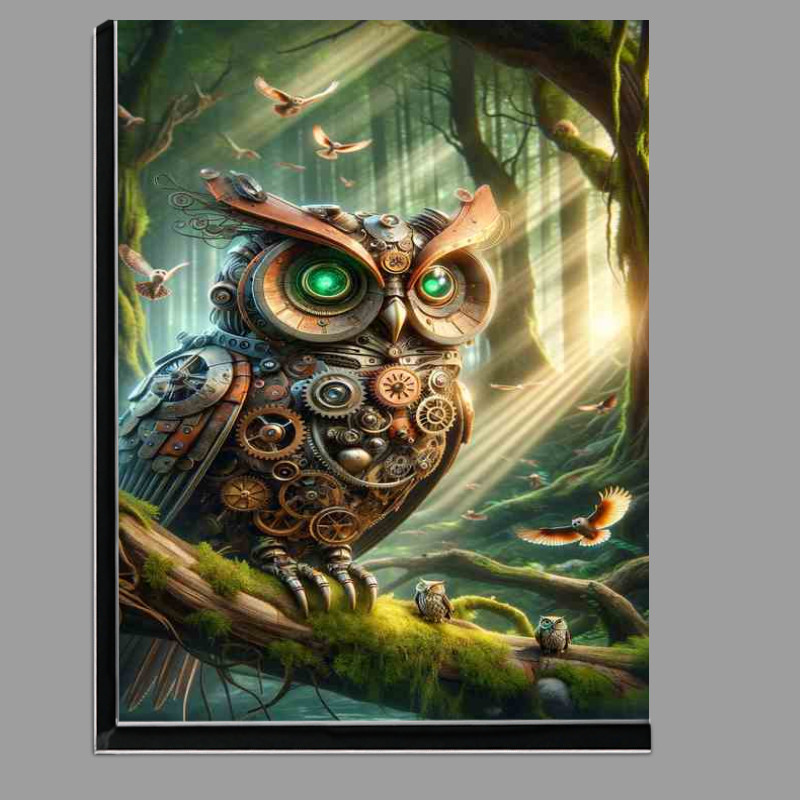 Buy Di-Bond : (Whimsical Automaton Steampunk Owl in Forest)