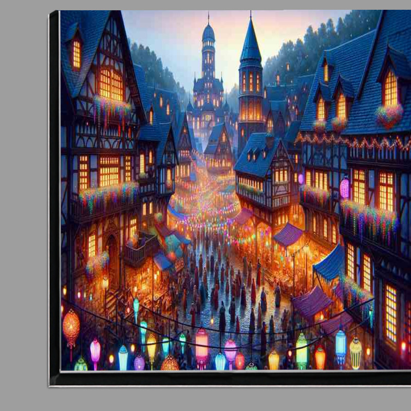 Buy Di-Bond : (A Medieval Village Celebrating with Neon Lanterns)
