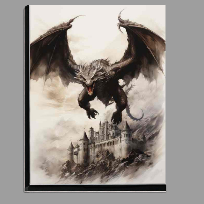 Buy Di-Bond : (Drawing style of an angry dragon flying over a castle)