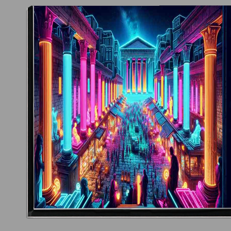 Buy Di-Bond : (A Neon Infused Ancient Greek Agora at Night)