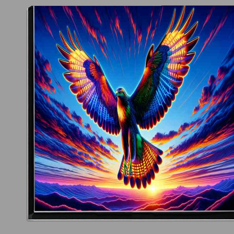 Buy Di-Bond : (A hawk soaring in the sky rendered in a neon art style)