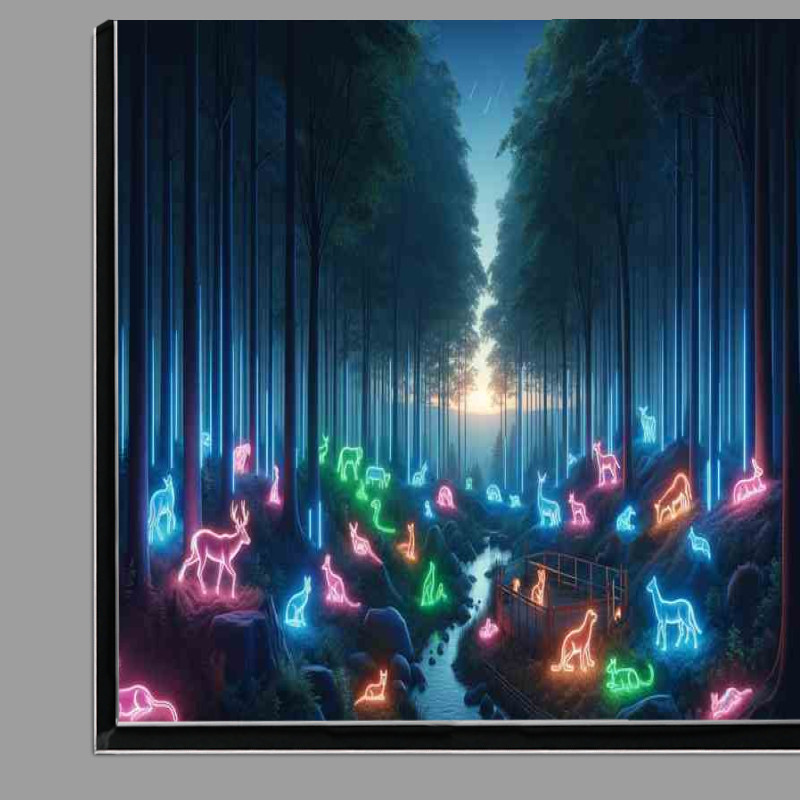 Buy Di-Bond : (A neon wildlife sanctuary at dusk)