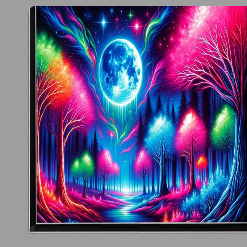 Buy Di-Bond : (Beautiful neon themed painting depicting a surreal landscape)