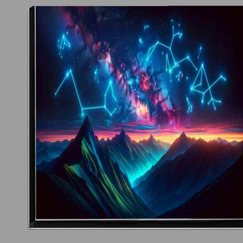 Buy Di-Bond : (Neon Constellations over a Mountain Range)