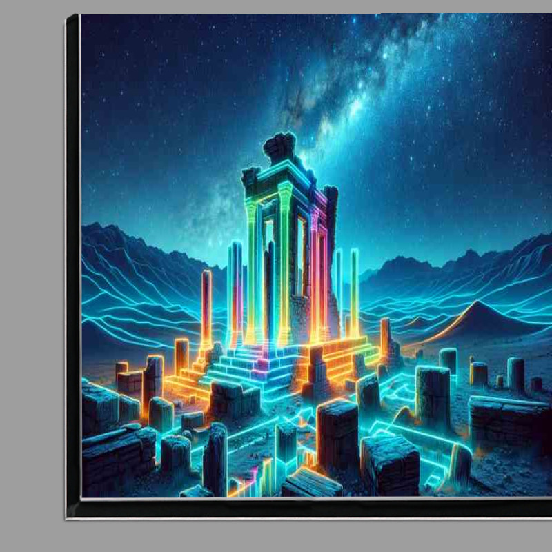 Buy Di-Bond : (Neon lit ancient ruins under a starry sky)
