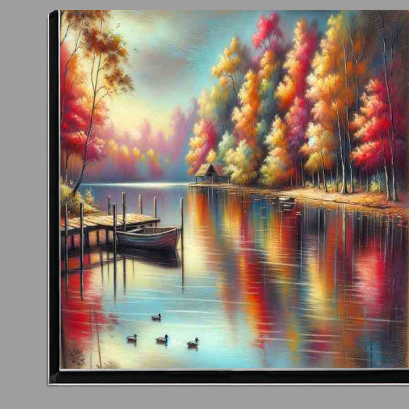 Buy Di-Bond : (Autumns Serenity A Lakeside in Pastel Style)