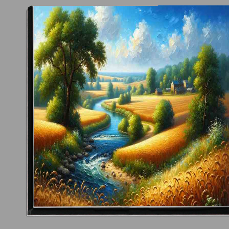 Buy Di-Bond : (Summers Bliss Rural in Oil Painting Style)