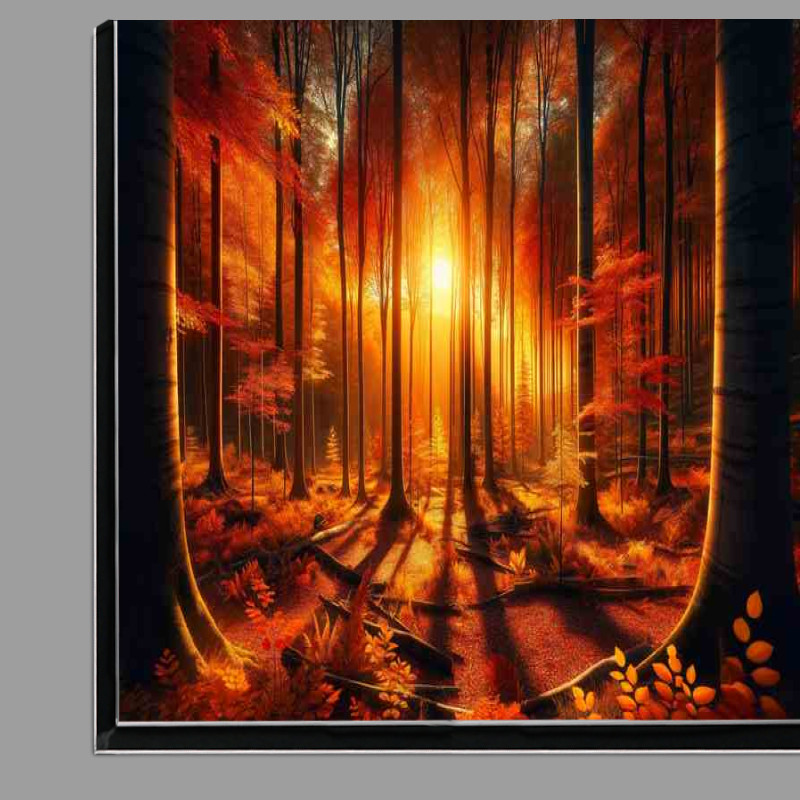 Buy Di-Bond : (Autumns Golden Whisper A Forest at Sunset)
