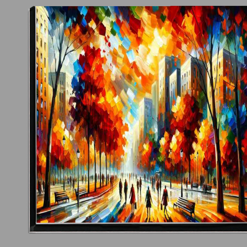 Buy Di-Bond : (Autumns Harmony A City Park in Expressionist Style)