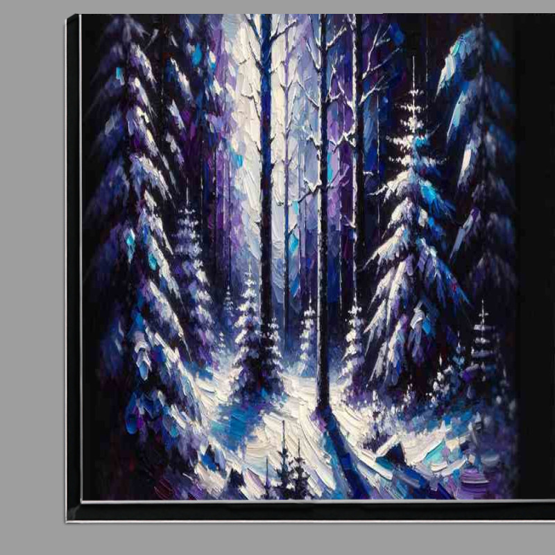 Buy Di-Bond : (Whispering Pines Winter Forest in Expressionist Style)