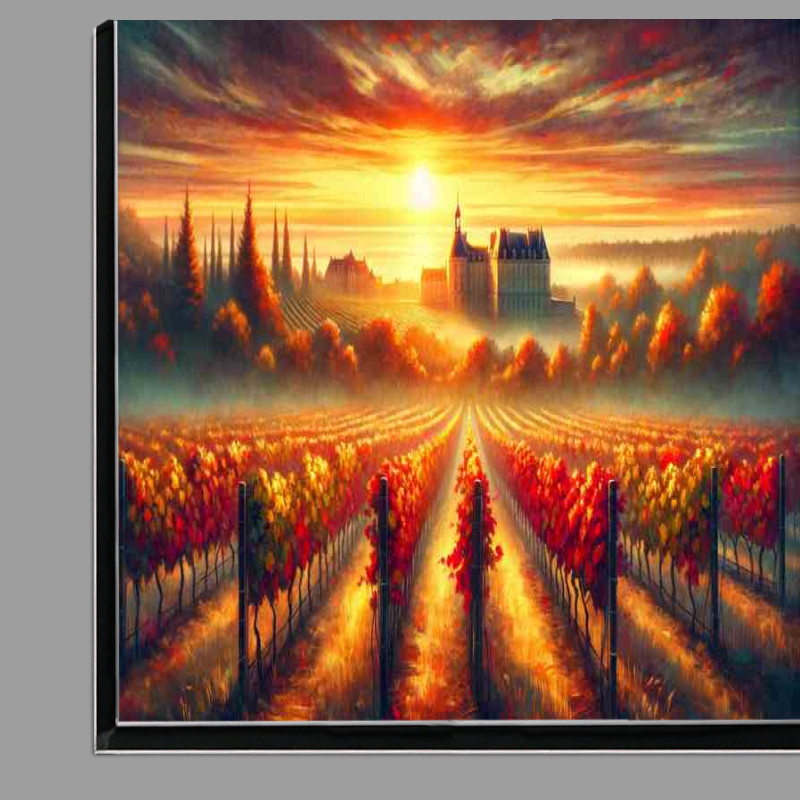 Buy Di-Bond : (Autumn sunrise over the vineyards of Bordeaux France)