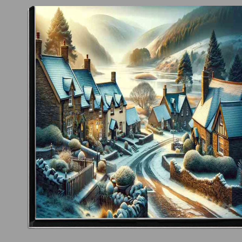 Buy Di-Bond : (Frosty Charm A Snowy Morning in a Welsh Village)