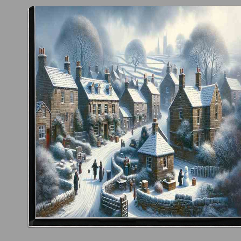 Buy Di-Bond : (Frosty Elegance A Snowy Day in a Yorkshire Village)