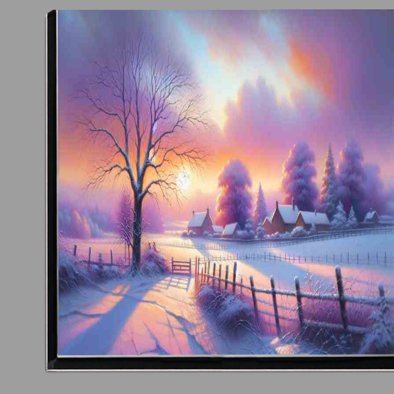 Buy Di-Bond : (Gentle Glow A Snowy Countryside at Sunset)