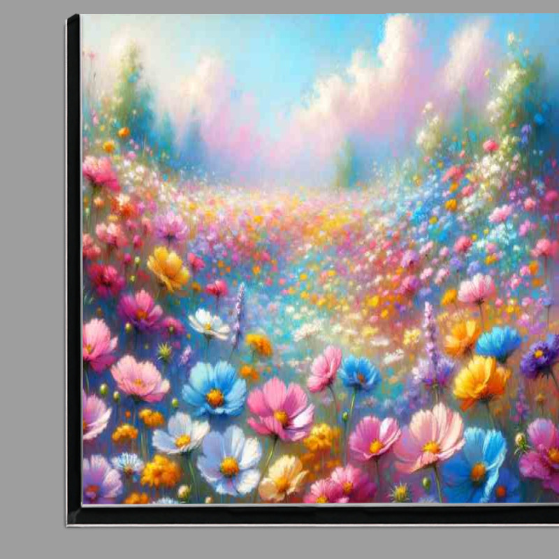 Buy Di-Bond : (Summers Palette A Flower Meadow in Pastel Style)