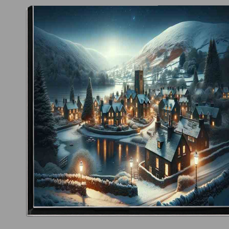 Buy Di-Bond : (Winters Glow A Snowy Night in a Lake District Village)