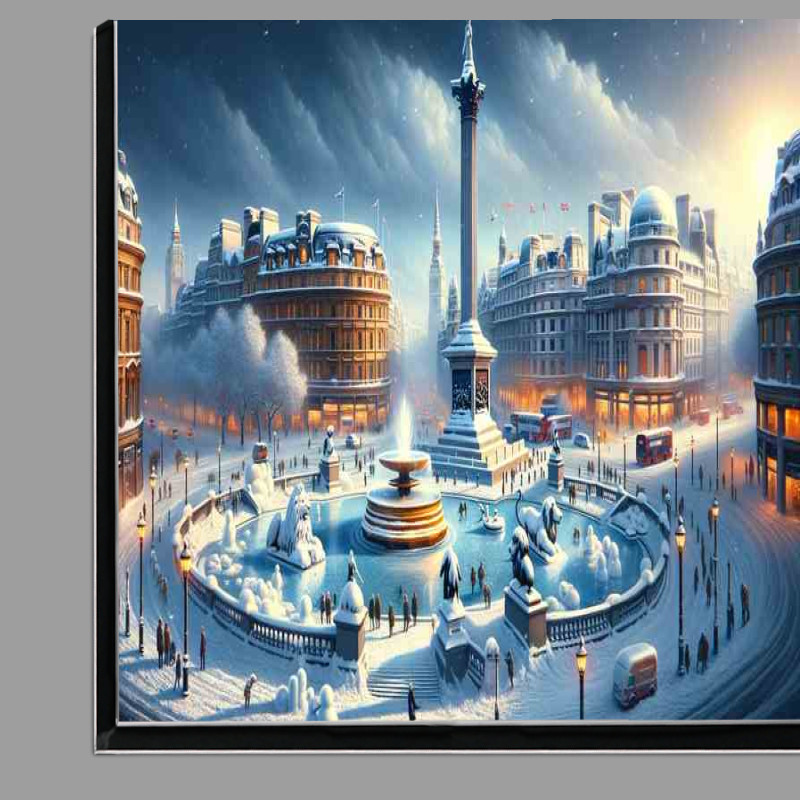 Buy Di-Bond : (Glacial Majesty A Snow Covered Trafalgar Square in London)
