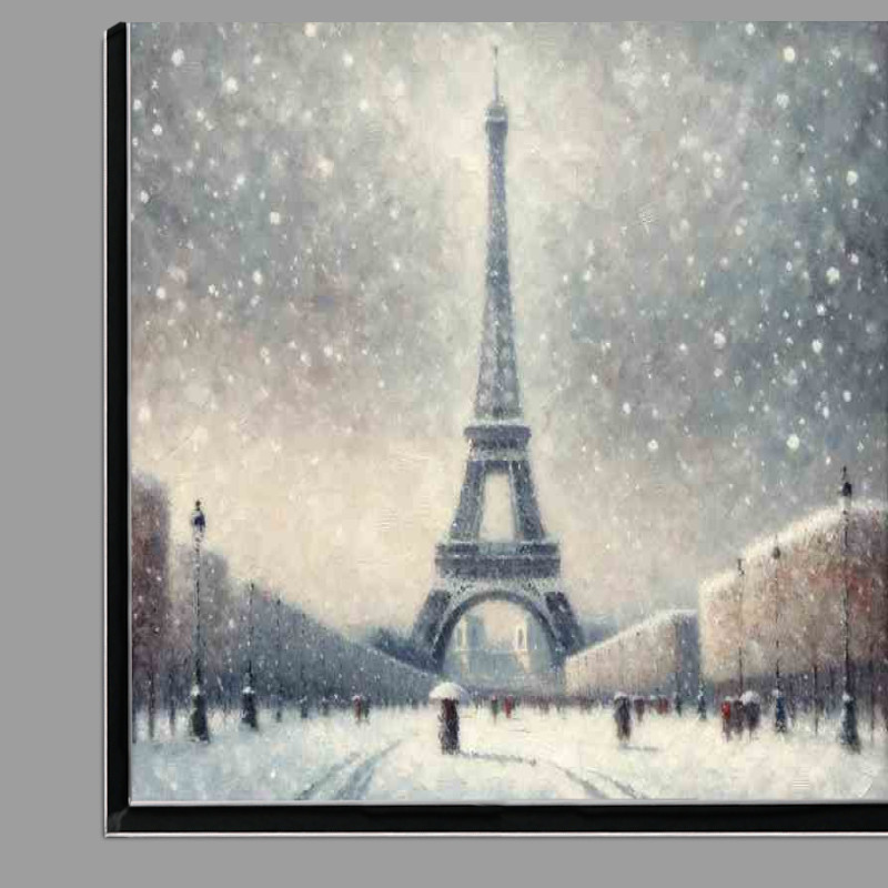 Buy Di-Bond : (Impressionist Winter Snowfall at the Eiffel Tower Paris)