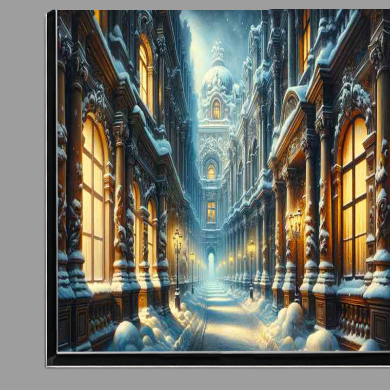Buy Di-Bond : (Winters Hush A Snowy Alley in Baroque Style)
