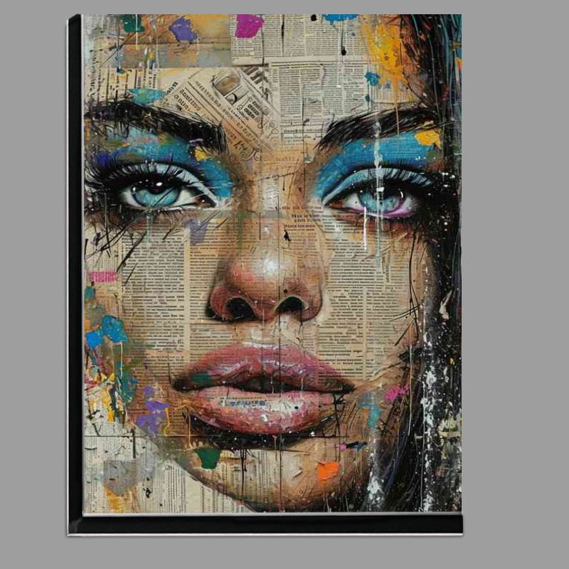 Buy Di-Bond : (A woman with blue eyes in paper art)