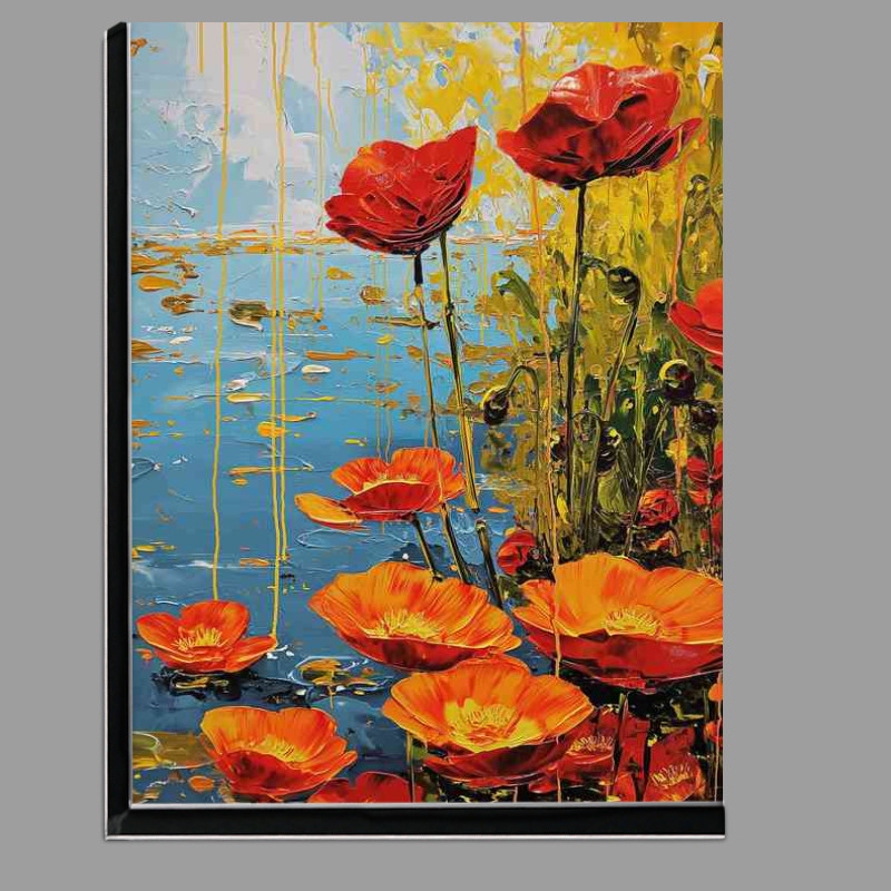 Buy Di-Bond : (Flowers by the lake in oreange)