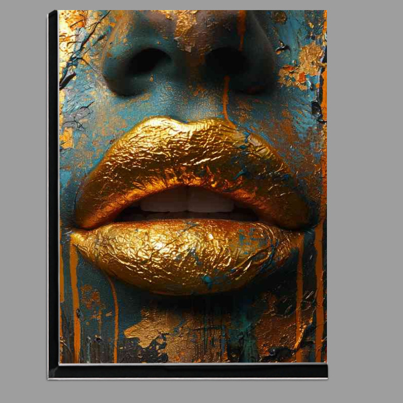 Buy Di-Bond : (Golden lips on a painted face)