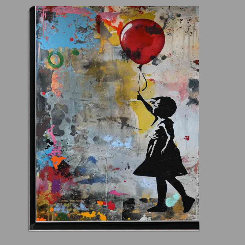 Buy Di-Bond : (Graffiti girl and balloon in the style of collage)