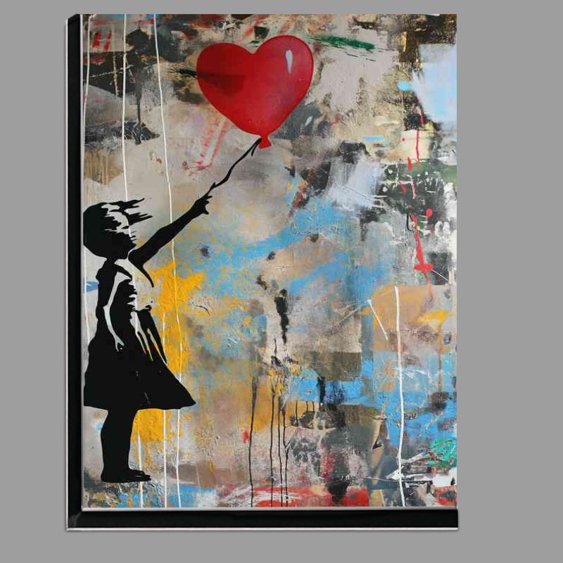 Buy Di-Bond : (Little girl flying the heart shaped ballon)