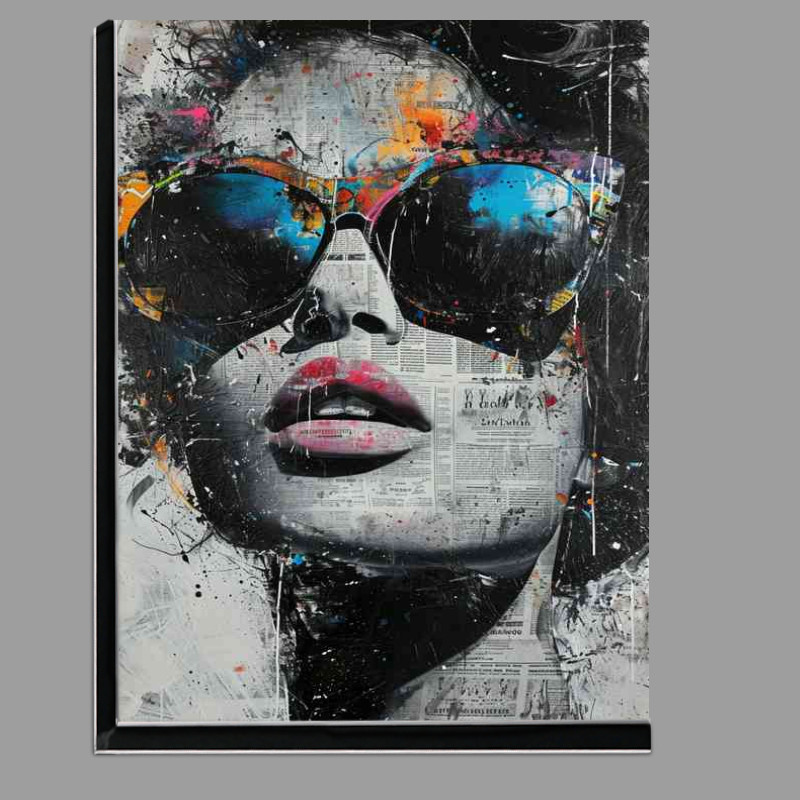 Buy Di-Bond : (Painted woman paper art graffiti)