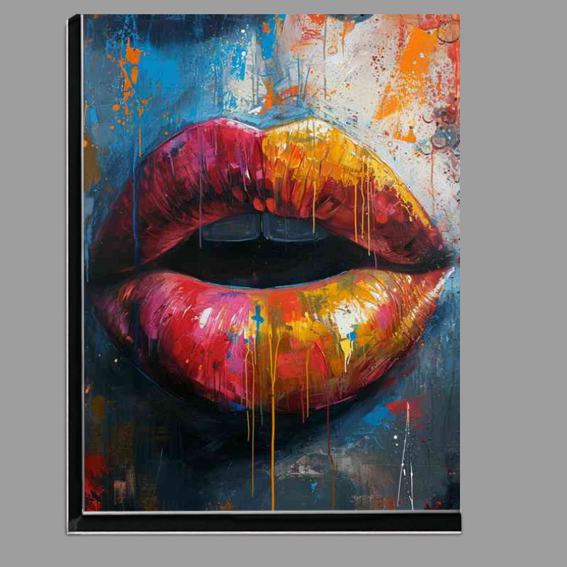 Buy Di-Bond : (Street art painted lips with baby hearts)