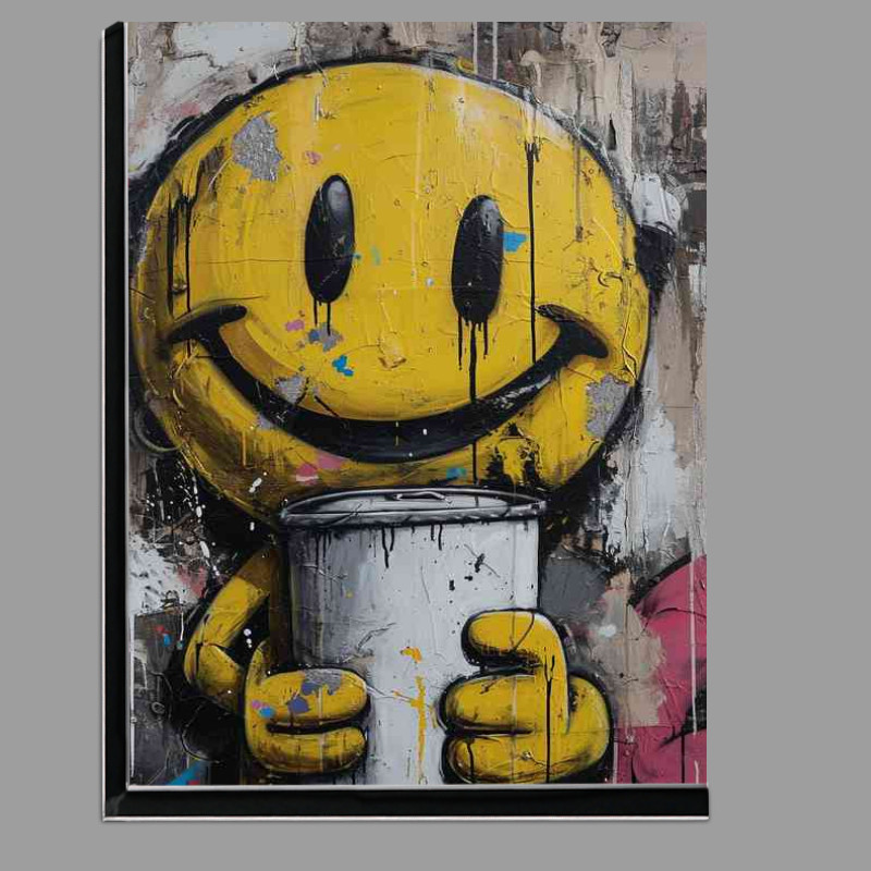 Buy Di-Bond : (White painting of a yellow smiley face)