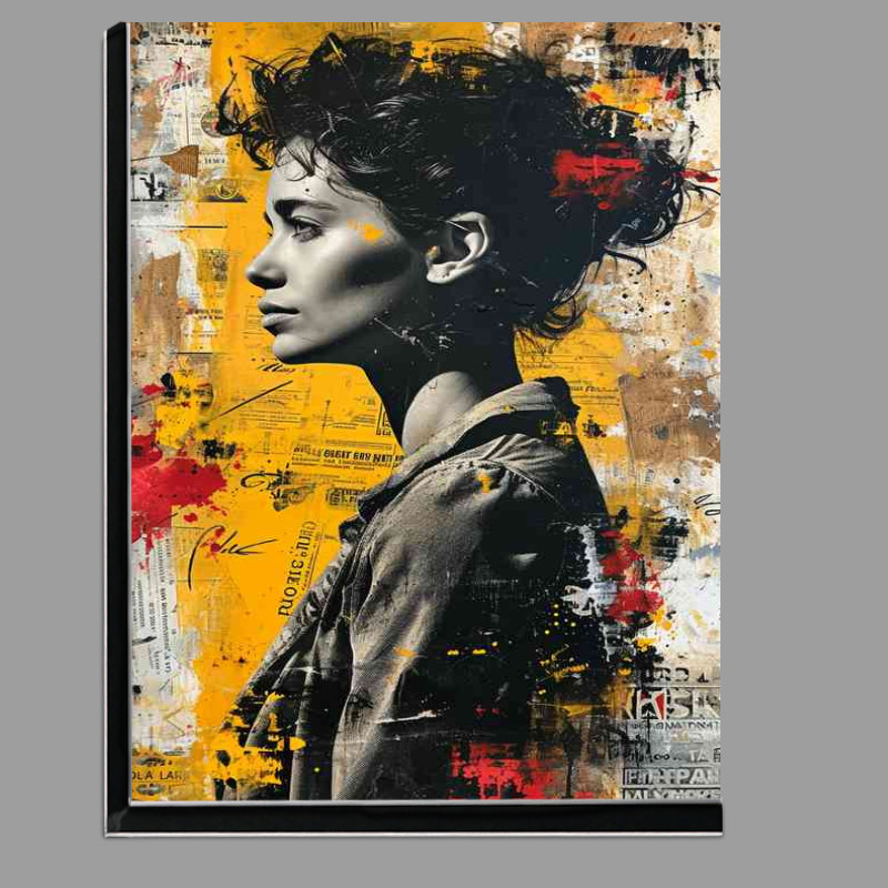 Buy Di-Bond : (woman surrounded by paper art)