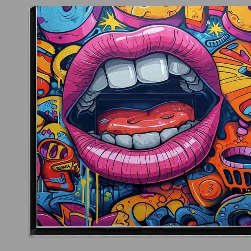 Buy Di-Bond : (Colourful lips painted with graffiti)