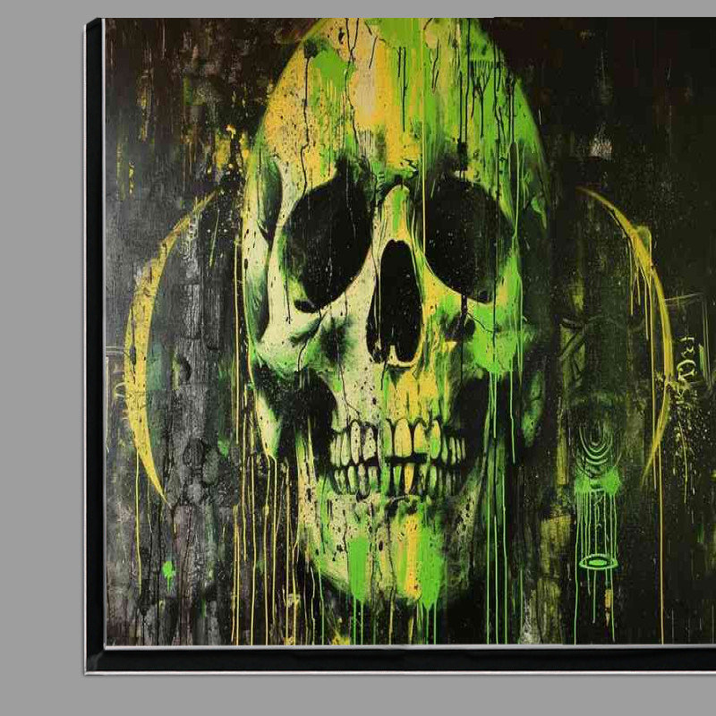 Buy Di-Bond : (Green skull graffiti wall art)