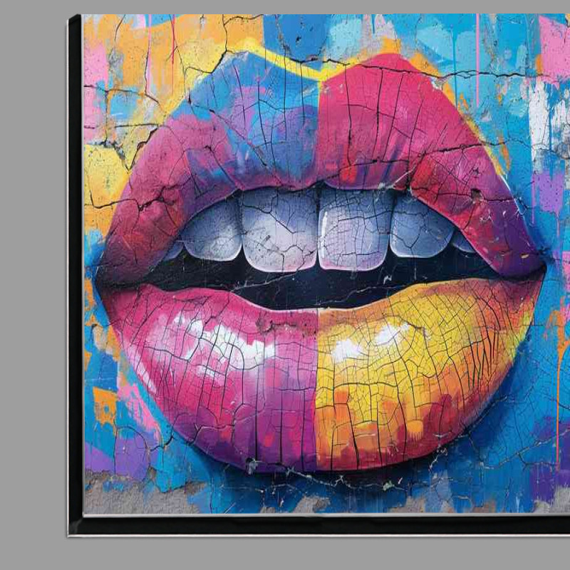 Buy Di-Bond : (Painting style lips of colourful wall)