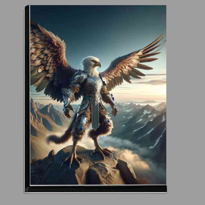 Buy Di-Bond : (Eagle warrior standing on a mountain)