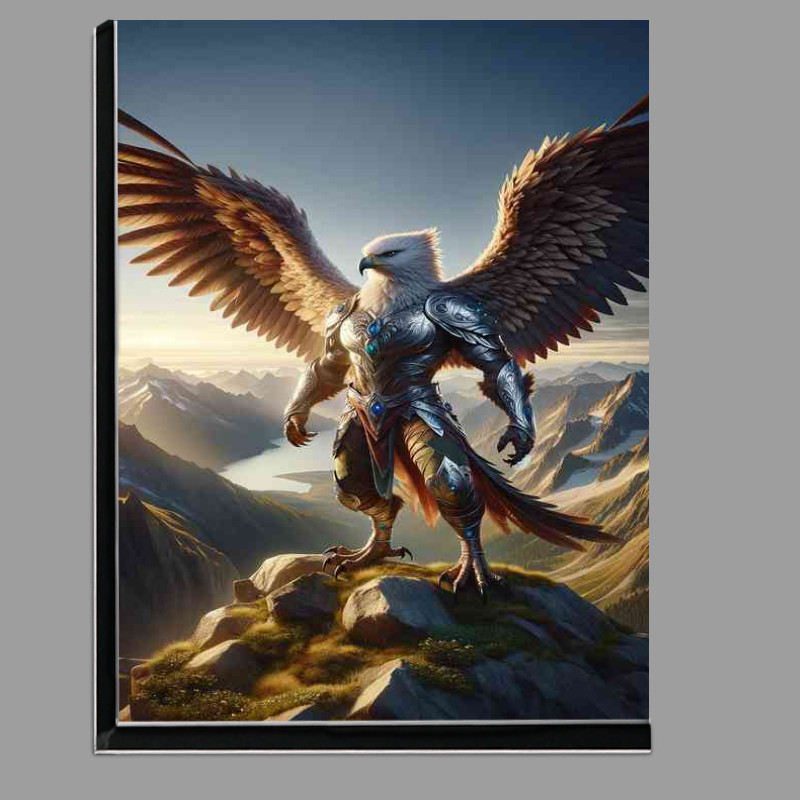 Buy Di-Bond : (Eagle warrior standing vigilant on a mountain peak)