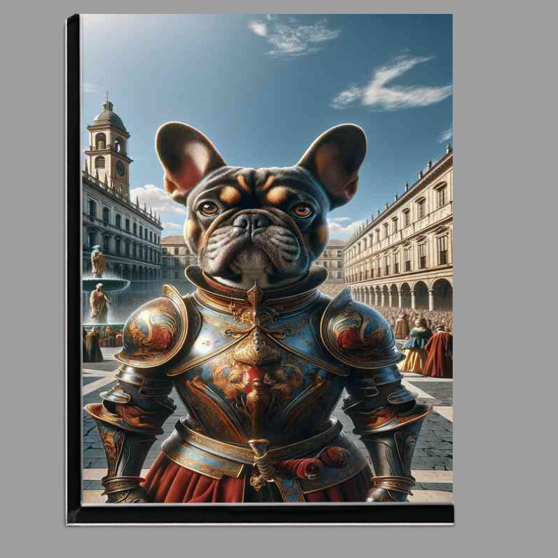 Buy Di-Bond : (French bulldog warrior in a city square)