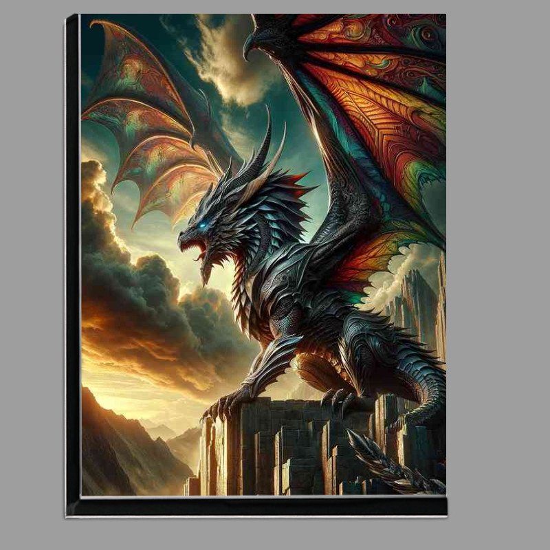 Buy Di-Bond : (Single anthropomorphic warrior animal in a fantastic composition the Dragon)